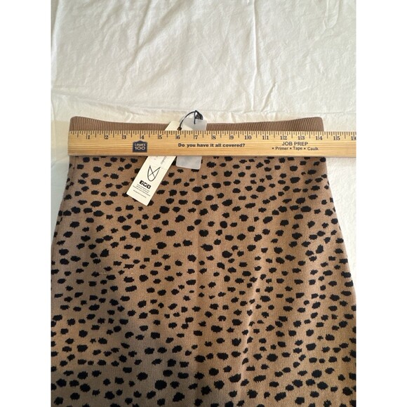 MINKPINK Luca Knit Leopard‎ Midi Skirt Tan Black Size L NWT Y2K Style - Picture 9 of 13